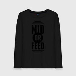 Лонгслив хлопковый женский Mid or feed, цвет: черный