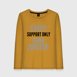 Лонгслив хлопковый женский Support only, цвет: горчичный