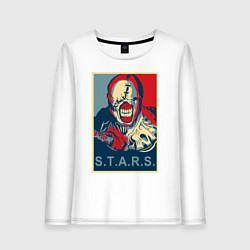 Лонгслив хлопковый женский STARS, цвет: белый