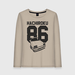 Лонгслив хлопковый женский Toyota AE86 Hachiroku, цвет: миндальный
