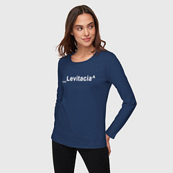 Лонгслив хлопковый женский Levitacia, цвет: тёмно-синий — фото 2