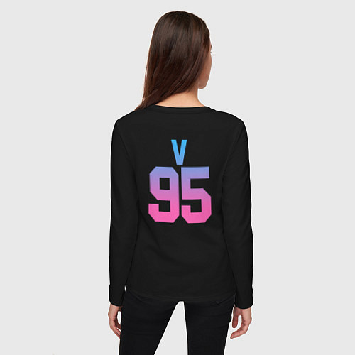 Женский лонгслив BTS: Neon V / Черный – фото 4
