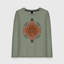 Лонгслив хлопковый женский РУСИЧ, цвет: авокадо