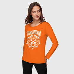 Лонгслив хлопковый женский Miss May I: Angry Lion цвета оранжевый — фото 2