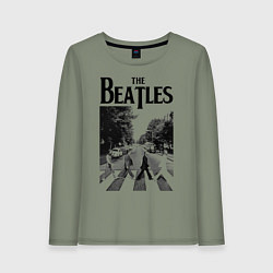 Лонгслив хлопковый женский The Beatles: Mono Abbey Road, цвет: авокадо