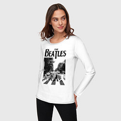 Лонгслив хлопковый женский The Beatles: Mono Abbey Road, цвет: белый — фото 2