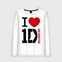 Лонгслив хлопковый женский I love 1D, цвет: белый