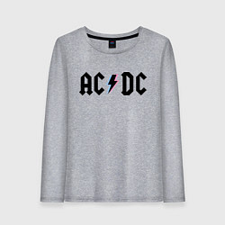Лонгслив хлопковый женский AC/DC, цвет: меланж