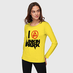 Лонгслив хлопковый женский I love Linkin Park, цвет: желтый — фото 2