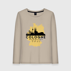 Лонгслив хлопковый женский Cologne, цвет: миндальный