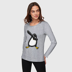 Лонгслив хлопковый женский DAB Pinguin, цвет: меланж — фото 2