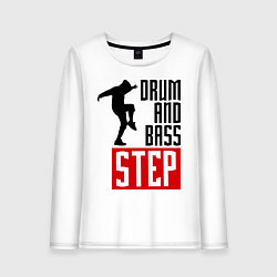 Лонгслив хлопковый женский Drum and Bass Step цвета белый — фото 1