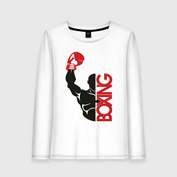 Лонгслив хлопковый женский Boxing, цвет: белый