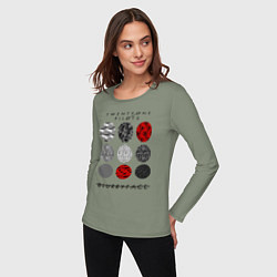 Лонгслив хлопковый женский TOP: Blurryface, цвет: авокадо — фото 2