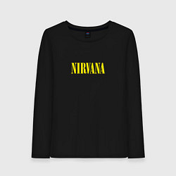 Лонгслив хлопковый женский Nirvana Нирвана Логотип, цвет: черный