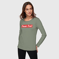 Лонгслив хлопковый женский Feuer Frei!, цвет: авокадо — фото 2