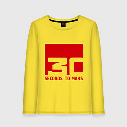 Лонгслив хлопковый женский 30 seconds to mars, цвет: желтый