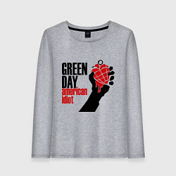 Лонгслив хлопковый женский Green Day: American idiot, цвет: меланж