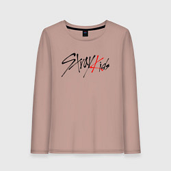 Лонгслив хлопковый женский STRAY KIDS BANGCHAN, цвет: пыльно-розовый