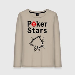 Лонгслив хлопковый женский Poker Stars, цвет: миндальный