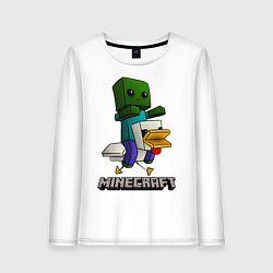 Лонгслив хлопковый женский MINECRAFT, цвет: белый