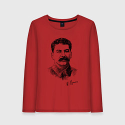 Лонгслив хлопковый женский Товарищ Сталин, цвет: красный