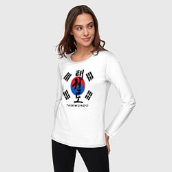 Лонгслив хлопковый женский Taekwondo, цвет: белый — фото 2