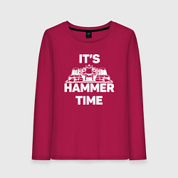 Лонгслив хлопковый женский It's hammer time, цвет: маджента
