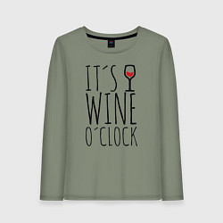Лонгслив хлопковый женский Wine O'clock, цвет: авокадо