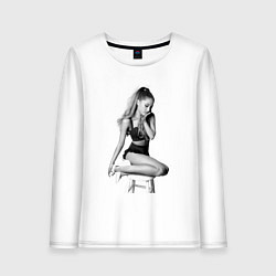 Лонгслив хлопковый женский ARIANA GRANDE, цвет: белый