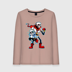Лонгслив хлопковый женский UNDERTALE, цвет: пыльно-розовый