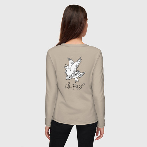 Женский лонгслив LIL PEEP НА СПИНЕ / Миндальный – фото 4