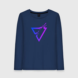 Лонгслив хлопковый женский Liquid Triangle, цвет: тёмно-синий