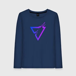 Лонгслив хлопковый женский Liquid Triangle, цвет: тёмно-синий