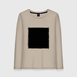 Лонгслив хлопковый женский ЧЕРНЫЙ КВАДРАТ, цвет: миндальный