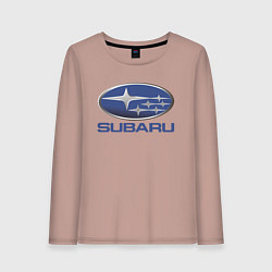 Лонгслив хлопковый женский SUBARU, цвет: пыльно-розовый