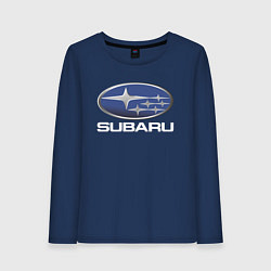 Лонгслив хлопковый женский SUBARU, цвет: тёмно-синий
