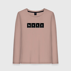 Лонгслив хлопковый женский Senku Аниме Доктор Стоун, цвет: пыльно-розовый