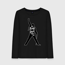 Лонгслив хлопковый женский Queen - The Show Must Go On, цвет: черный