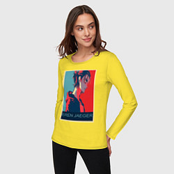 Лонгслив хлопковый женский Эрен Йегер, цвет: желтый — фото 2