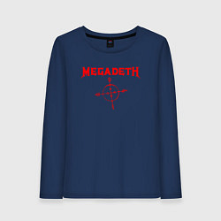 Лонгслив хлопковый женский Megadeth, цвет: тёмно-синий