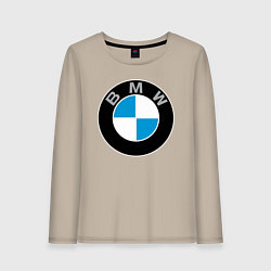 Лонгслив хлопковый женский BMW, цвет: миндальный