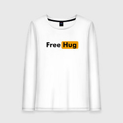 Лонгслив хлопковый женский FREE HUG, цвет: белый