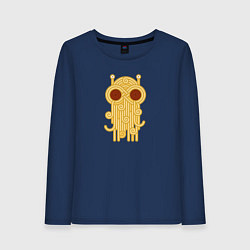 Лонгслив хлопковый женский The flying spaghetti monster, цвет: тёмно-синий
