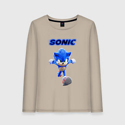 Лонгслив хлопковый женский SONIC, цвет: миндальный