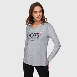 Лонгслив хлопковый женский POPS, цвет: меланж — фото 2