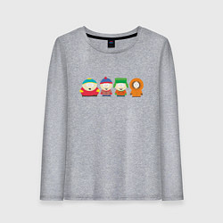 Лонгслив хлопковый женский SOUTH PARK, цвет: меланж