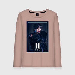 Лонгслив хлопковый женский BTS Black Swan, цвет: пыльно-розовый
