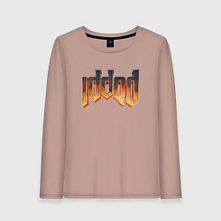 Лонгслив хлопковый женский IDDQD DOOM, цвет: пыльно-розовый