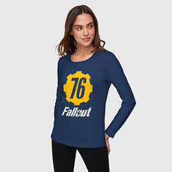 Лонгслив хлопковый женский FALLOUT76, цвет: тёмно-синий — фото 2